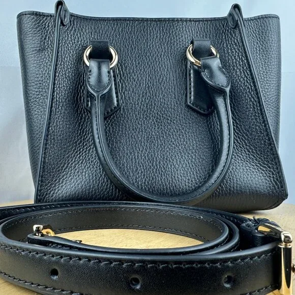 Michael Kors Small Black Pebbled Leather Kris Satchel - Picture 15 of 16